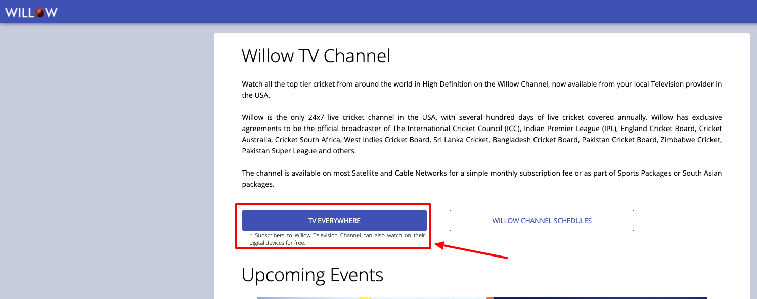 willow tv activate
