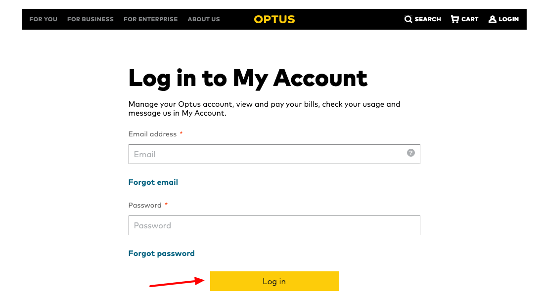 optus login