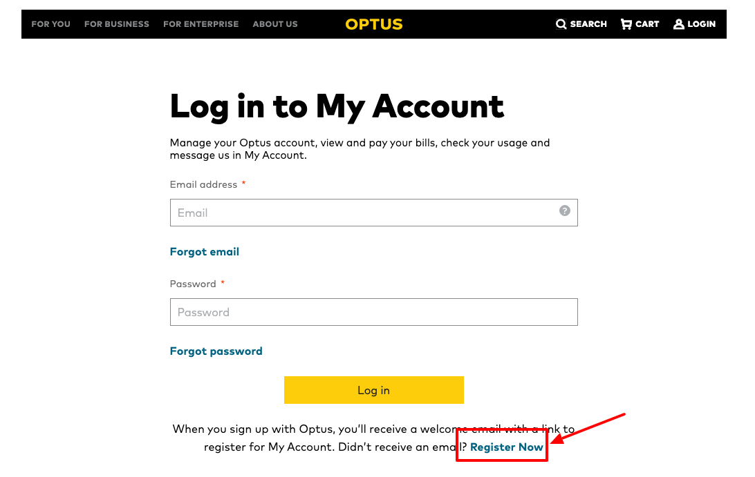 optus register