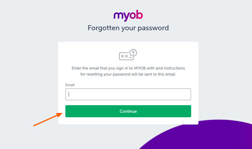 myob forgot password